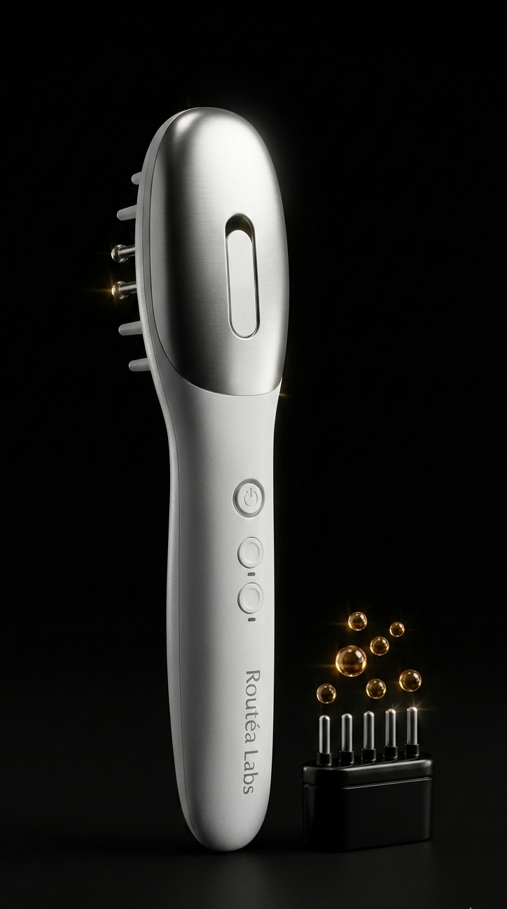 3 in 1 EMS Hair Growth Massage Comb with Hair Oil Dispenser Red Blue Light AntiHair Loss High Frequency Vibration Scalp Massager